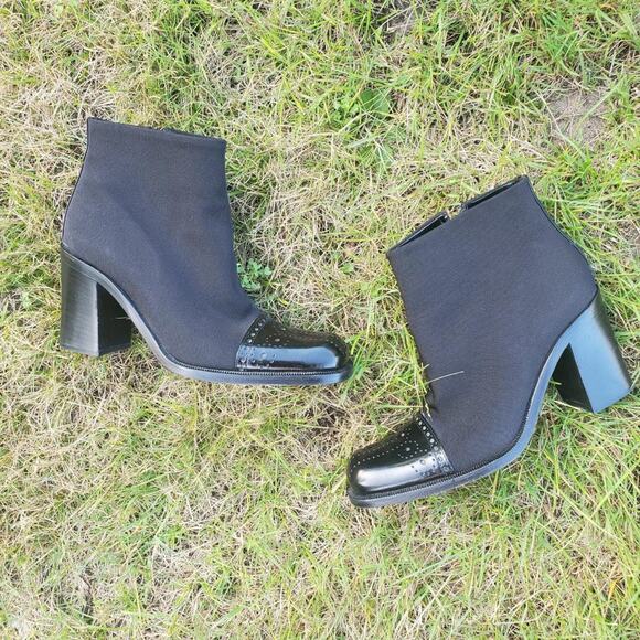 Via Spiga Ankle Boots Twee Leather Dark Academia Preppy Witchcore Italy - Picture 1 of 4